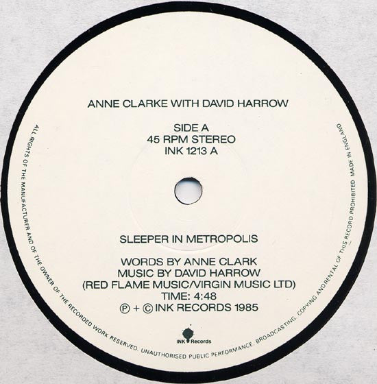 Anne Clark With David Harrow -Sleeper In Metropolis