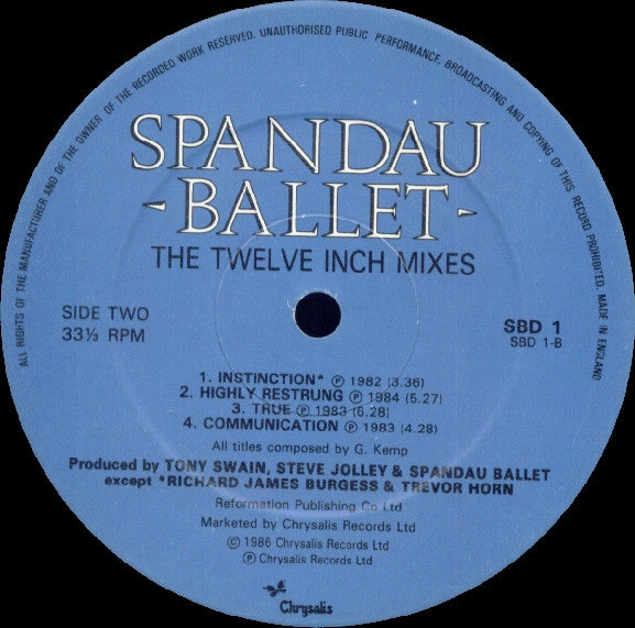Spandau Ballet -The Twelve Inch Mixes