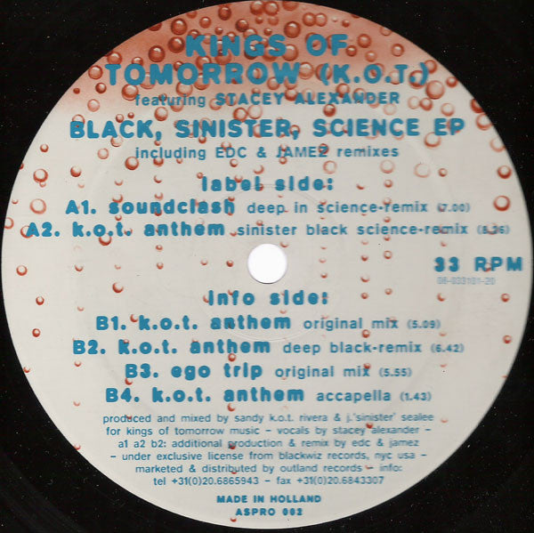 Kings Of Tomorrow Featuring Stacey Alexander -Black, Sinister, Science EP