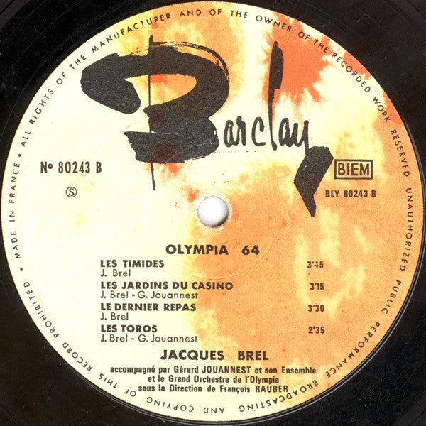 Jacques Brel -Olympia 64