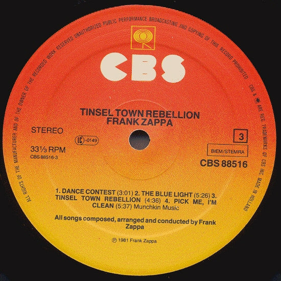 Frank Zappa -Tinsel Town Rebellion