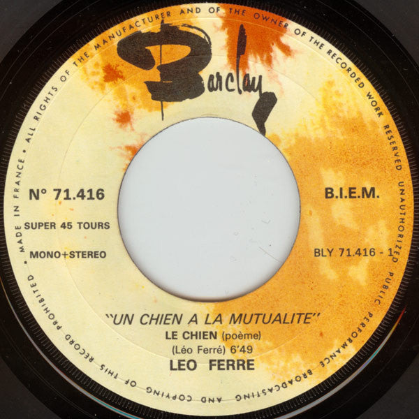 Léo Ferré -Un Chien A La Mutualité