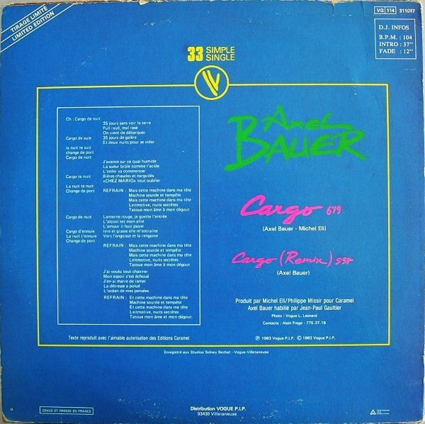 Axel Bauer -Cargo