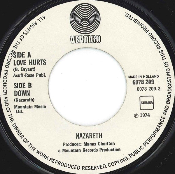 Nazareth (2) -Love Hurts / Down