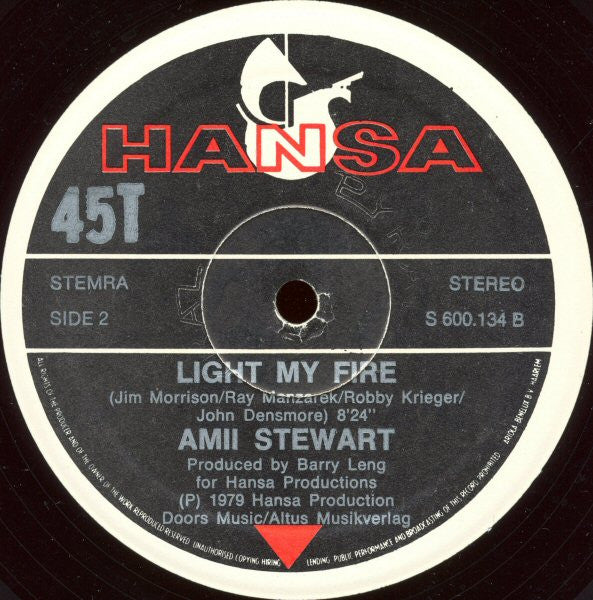 Amii Stewart -Knock On Wood / Light My Fire