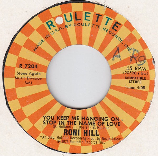 Roni Hill -You Keep Me Hanging On - Stop In The Name Of Love