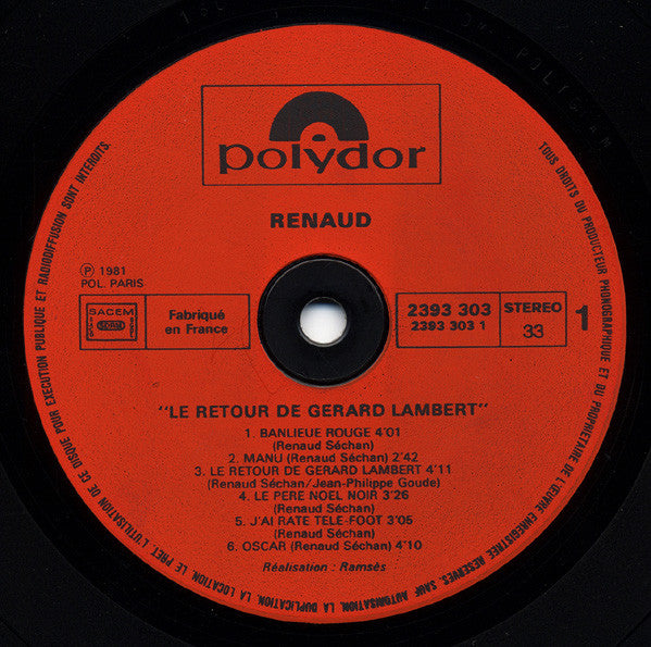 Renaud -Le Retour De Gérard Lambert