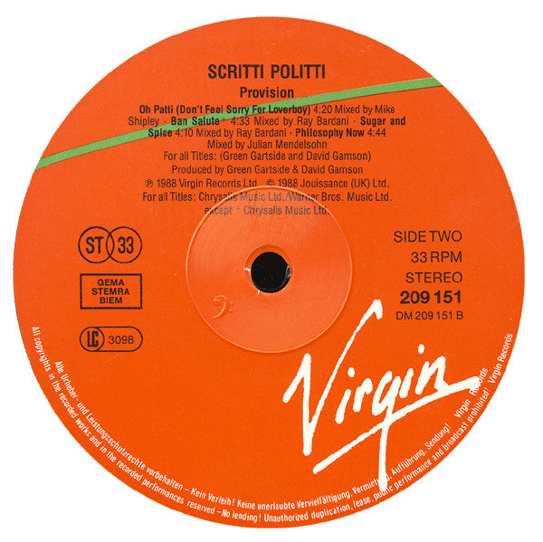 Scritti Politti -Provision