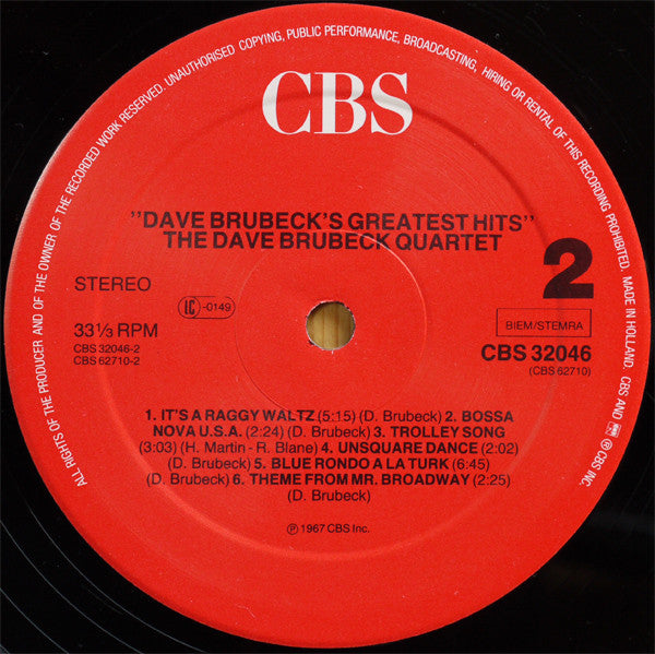 Dave Brubeck -Dave Brubeck's Greatest Hits