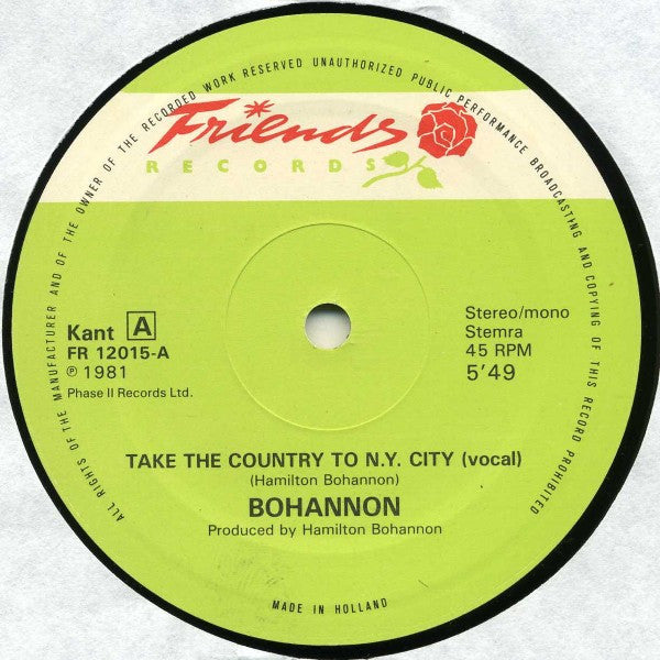 Bohannon* - Take The Country To N.Y. City