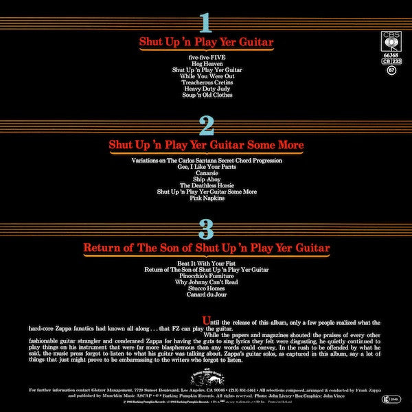Zappa* -Shut Up 'N Play Yer Guitar