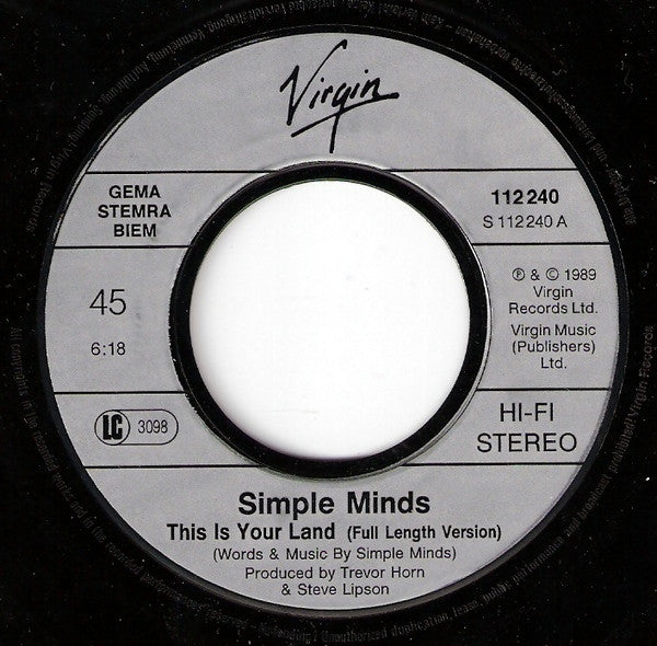 Simple Minds - This Is Your Land