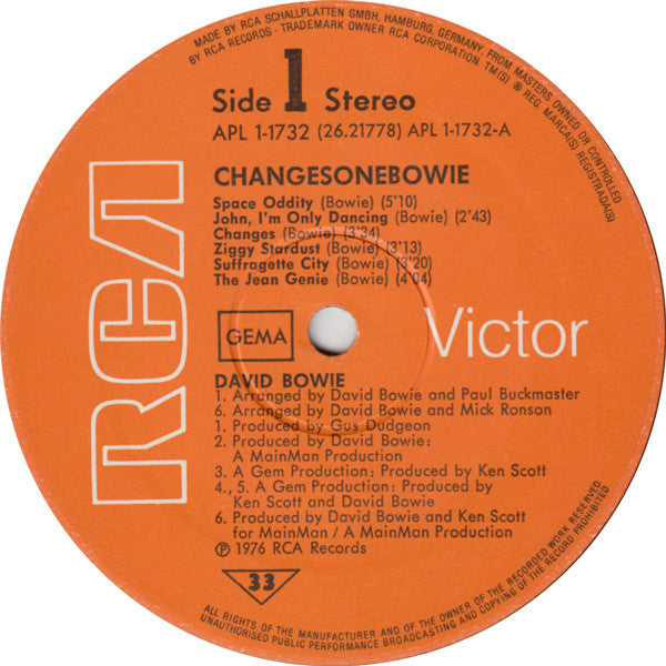 David Bowie -ChangesOneBowie
