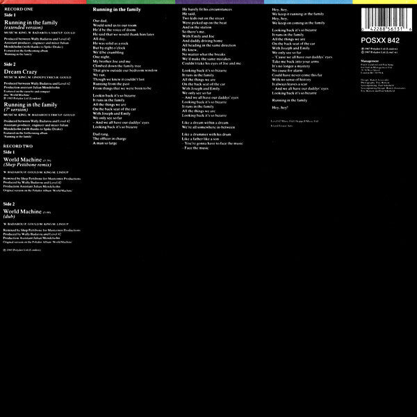 Level 42 -Running In The Family (Extended Version) / World Machine (Shep Pettibone Mix)