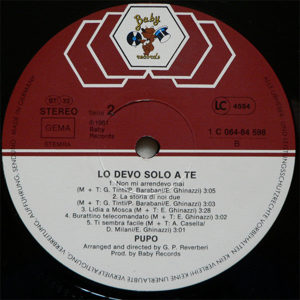 Pupo -Lo Devo Solo A Te