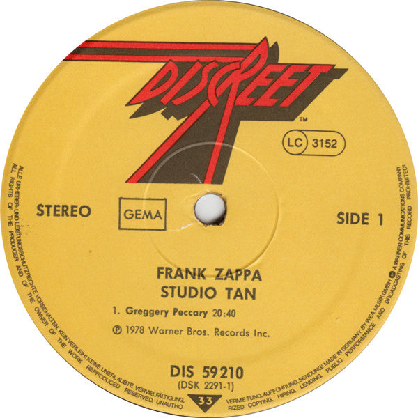Frank Zappa -Studio Tan