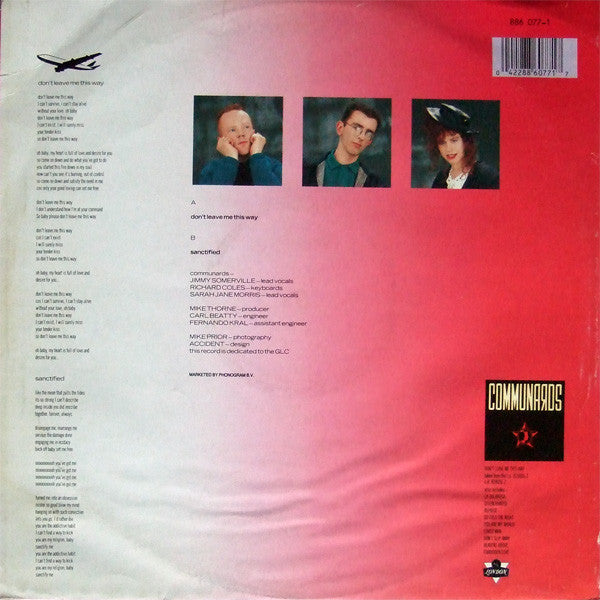 Communards* With Sarah Jane Morris -Don't Leave Me This Way