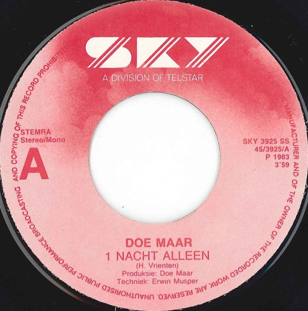 Doe Maar -1 Nacht Alleen