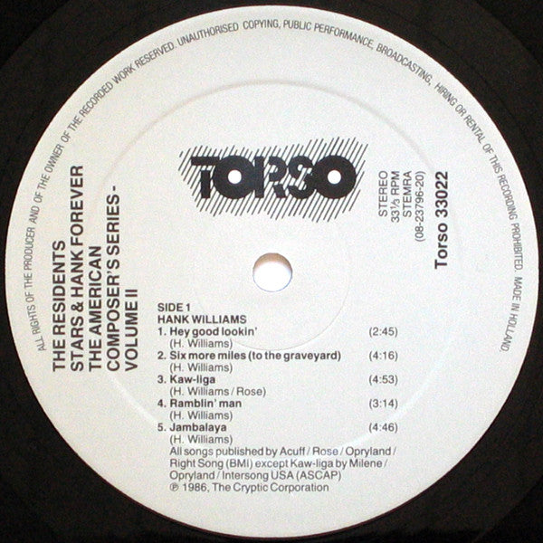 The Residents -Stars & Hank Forever! (The American Composer's Series - Volume II)