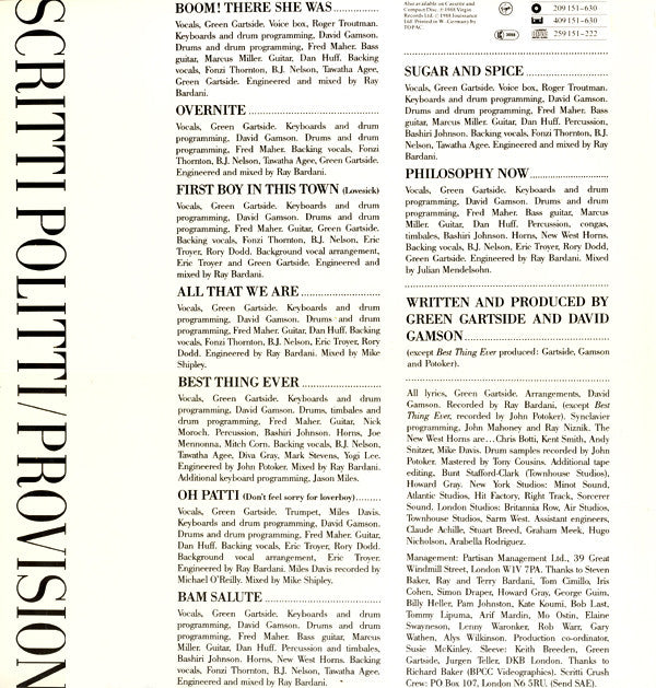 Scritti Politti -Provision