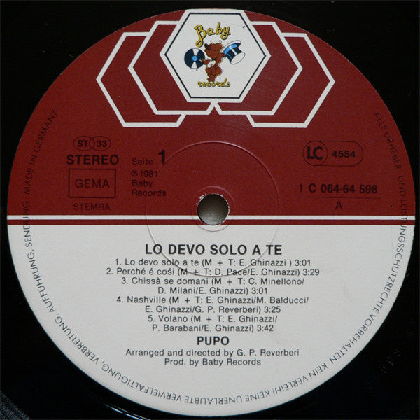Pupo -Lo Devo Solo A Te