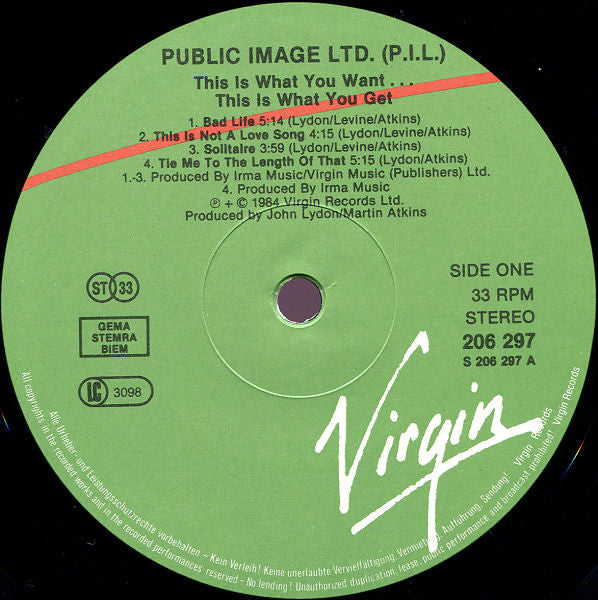 Public Image Ltd.* -This Is What You Want... This Is What You Get