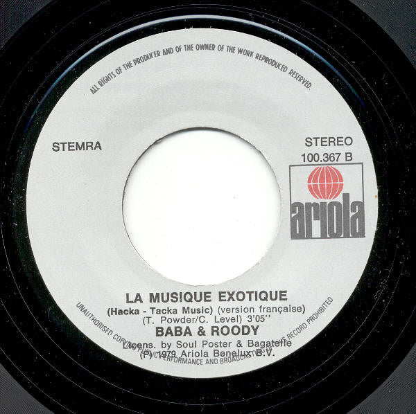 Baba & Roody -Hacka Tacka Music / La  Musique Erotique