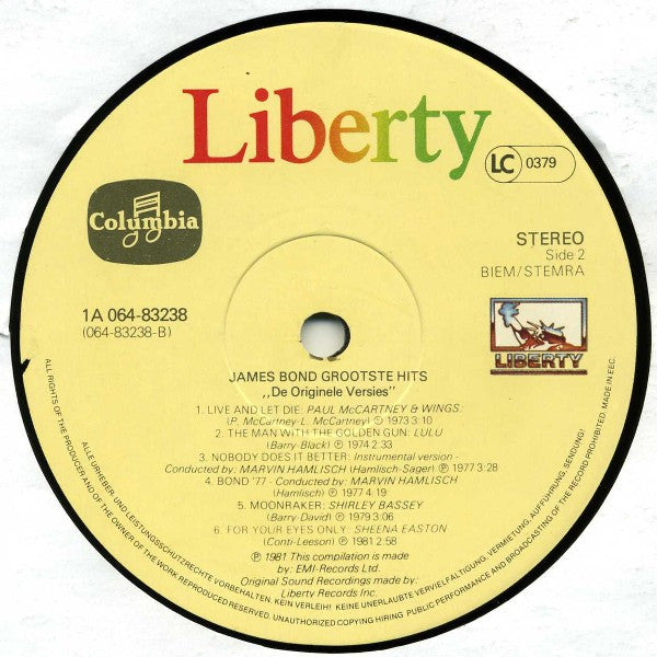 Various -James Bond Grootste Hits