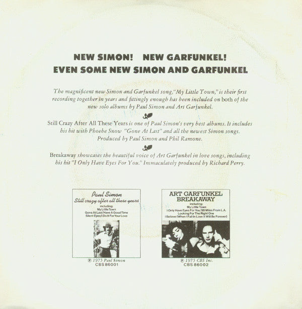 Simon And Garfunkel* Plus Art Garfunkel Plus Paul Simon -My Little Town