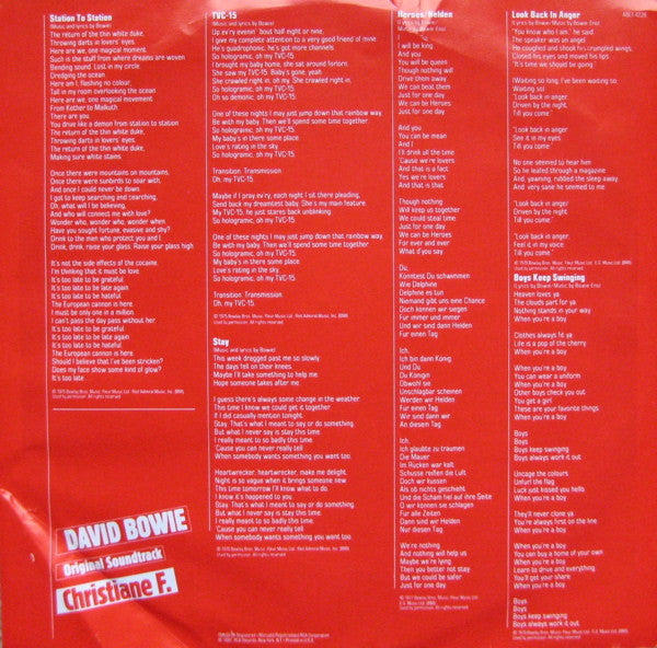 David Bowie -Original Soundtrack From The Film Christiane F.