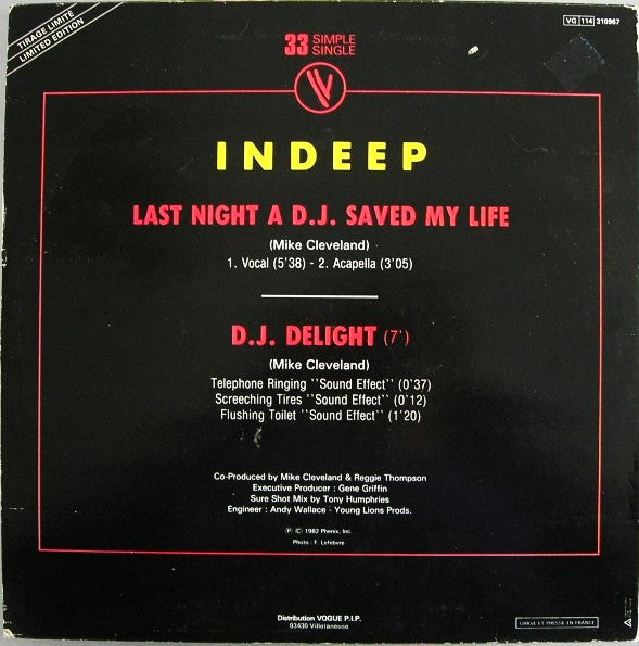 Indeep -Last Night A D.J. Saved My Life (Original Version)