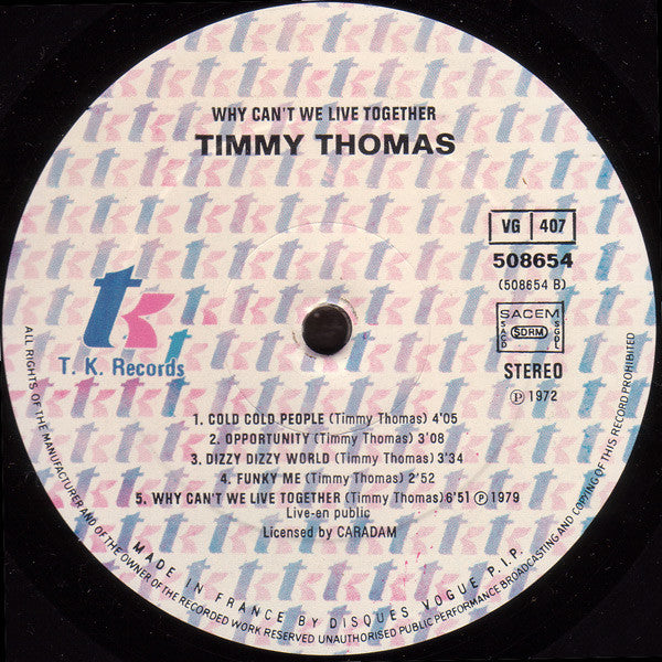 Timmy Thomas -Why Can't We Live Together