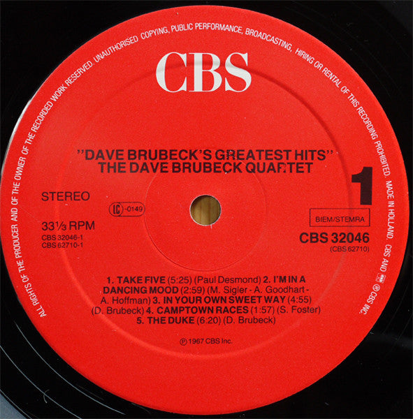 Dave Brubeck -Dave Brubeck's Greatest Hits