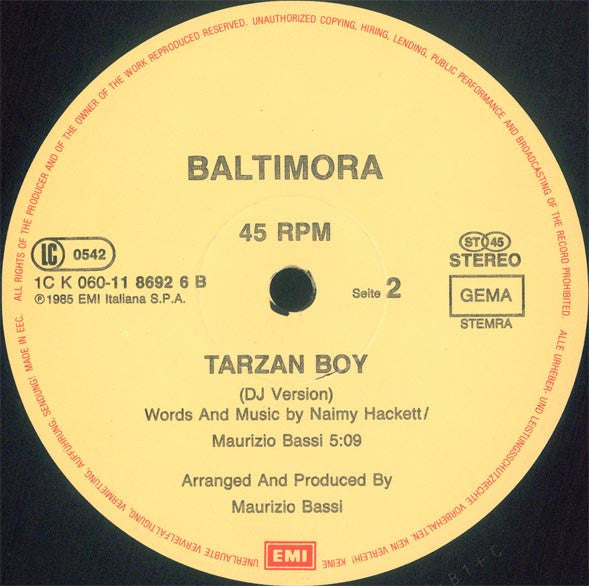 Baltimora -Tarzan Boy (Extended Version)