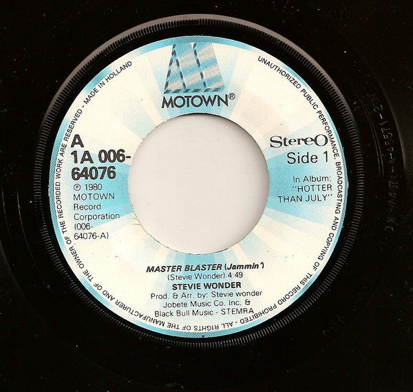 Stevie Wonder -Master Blaster (Jammin')
