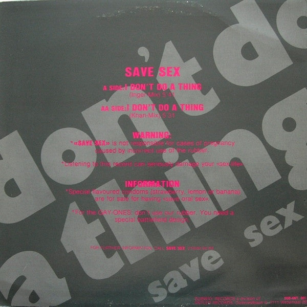 Save Sex -I Don't Do A Thing