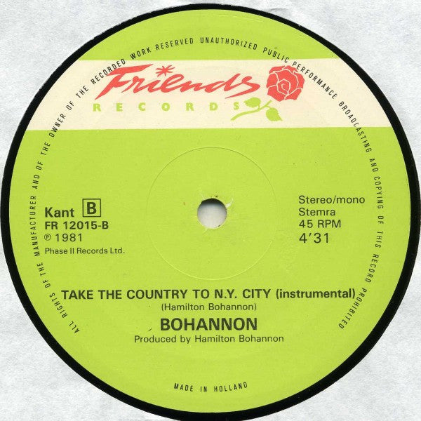 Bohannon* - Take The Country To N.Y. City
