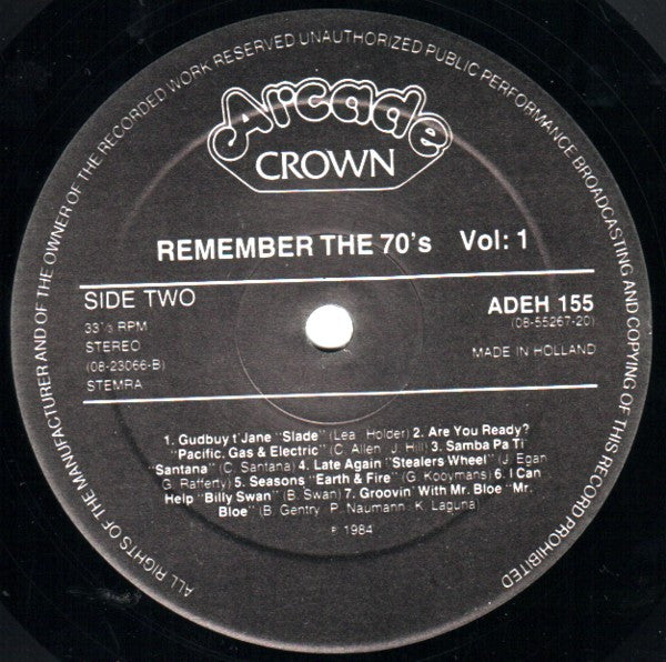 Various -Remember The 70's Volume 1