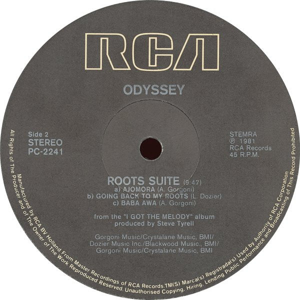 Odyssey (2) -Going Back To My Roots (Special 12" Disco Mix)