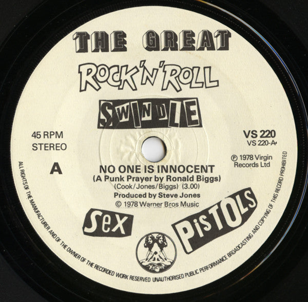 Sex Pistols -No One Is Innocent (A Punk Prayer By Ronald Biggs) / My Way