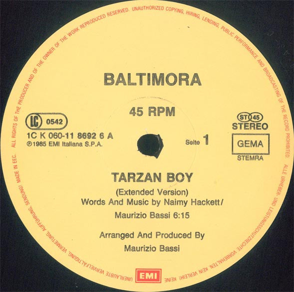 Baltimora -Tarzan Boy (Extended Version)