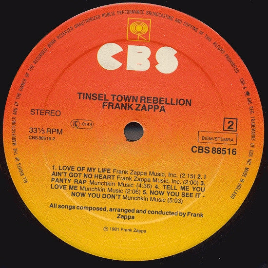 Frank Zappa -Tinsel Town Rebellion