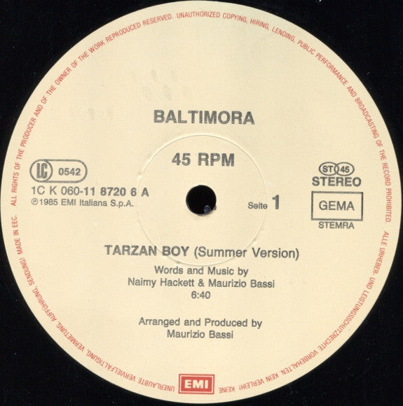 Baltimora -Tarzan Boy (Summer Version)