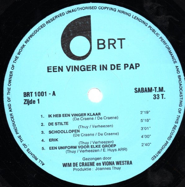 Wim De Craene En Viona Westra -Een Vinger In De Pap