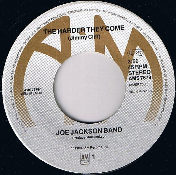 Joe Jackson Band -The Harder They Come / Out Of Style / Tilt