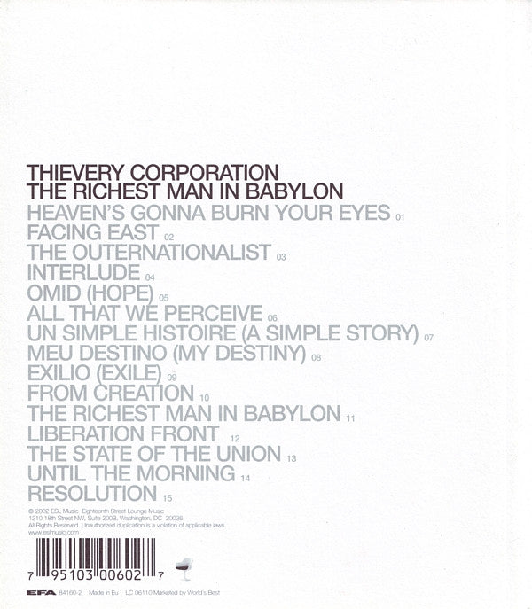 Thievery Corporation -The Richest Man In Babylon