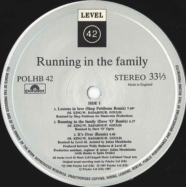 Level 42 -Running In The Family (Platinum Edition)