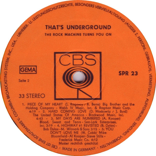 Various - That's Underground (The Rock Machine Turns You On)