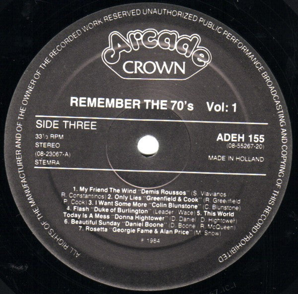 Various - Remember The 70's Volume 1