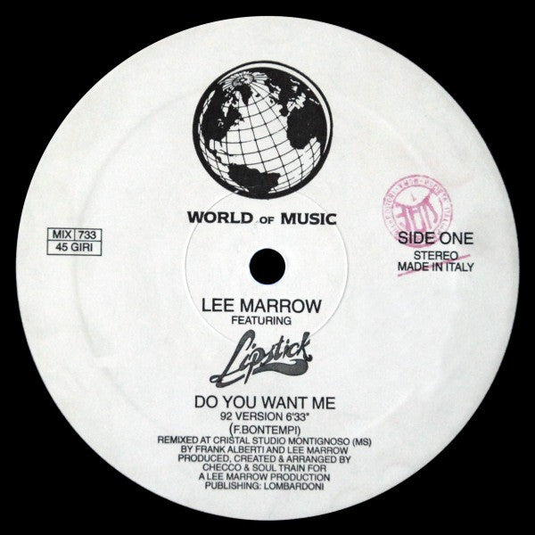Lee Marrow Featuring Lipstick (3) -Do You Want Me ('92 Version)